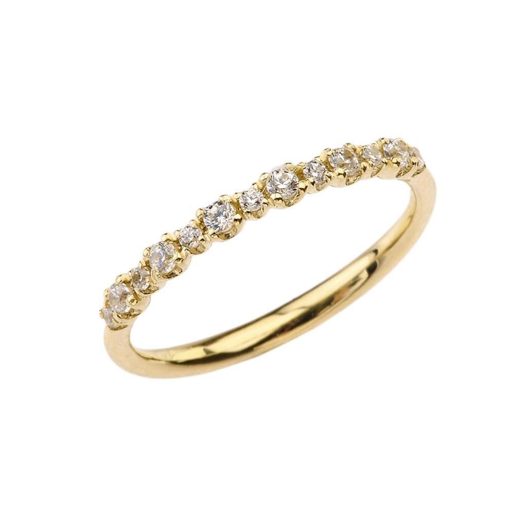 Elegant Modern 10k Yellow Gold Cubic Zirconia Engagement Wedding Ring for Women - Perfect for Proposals, Anniversaries & Bridal Jewelry Gifts