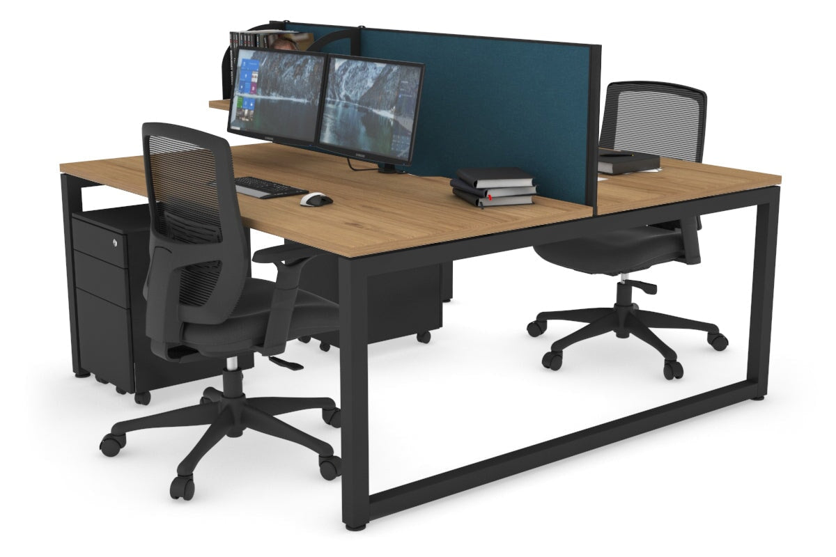 Quadro Loop Legs 2 Person Office Workstation - 1600L x 800W with Cable Management - Modern Shared Desk for Collaborative Workspaces & Home Offices