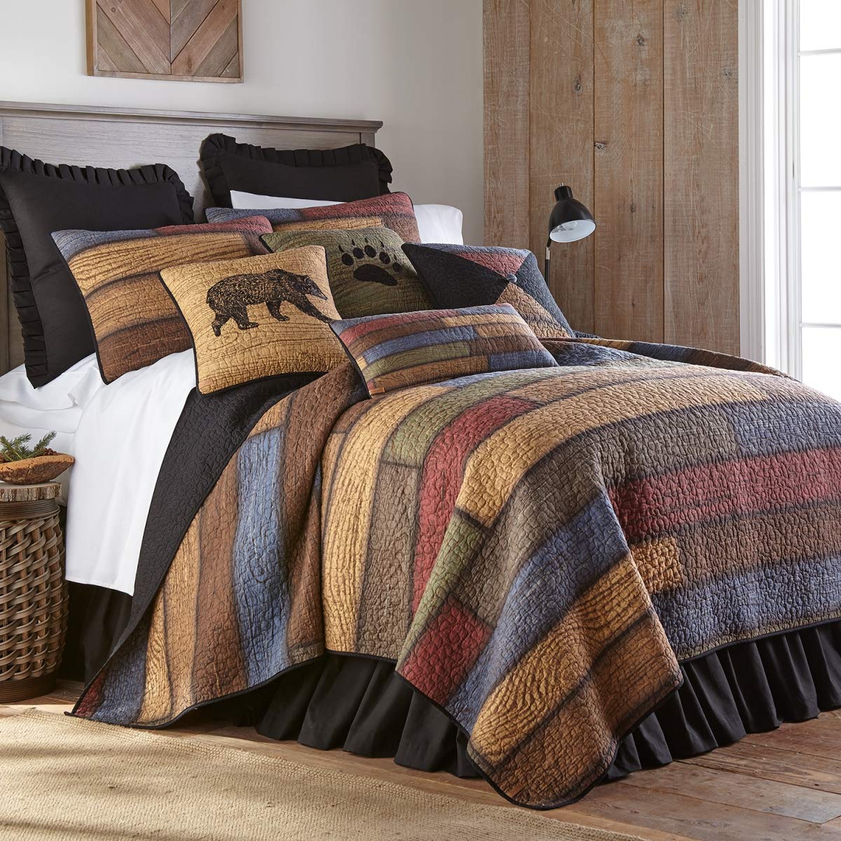 American Heritage Textiles Z75406 Oakland 3-Piece Cotton Quilt Set - 90x90 Inches, Multi-Color Queen Size Bedding for Cozy Bedroom Decor & Guest Room Comfort