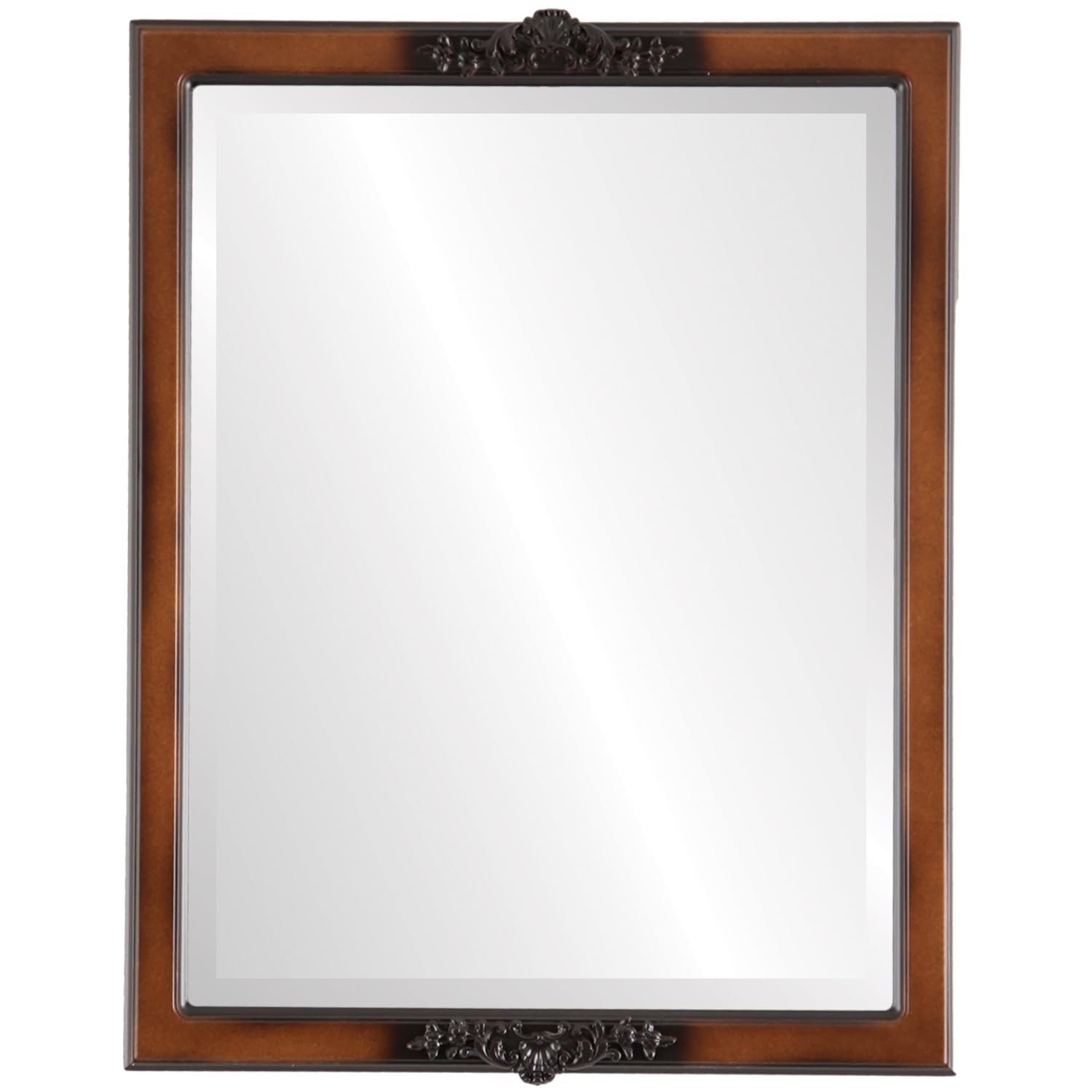Ovalcrest Rectangle Beveled Wall Mirror - 20x26 Inches Walnut Frame - Modern Home Decor for Living Room, Bedroom & Entryway - Athena Style Mirror for Elegant Interior Design