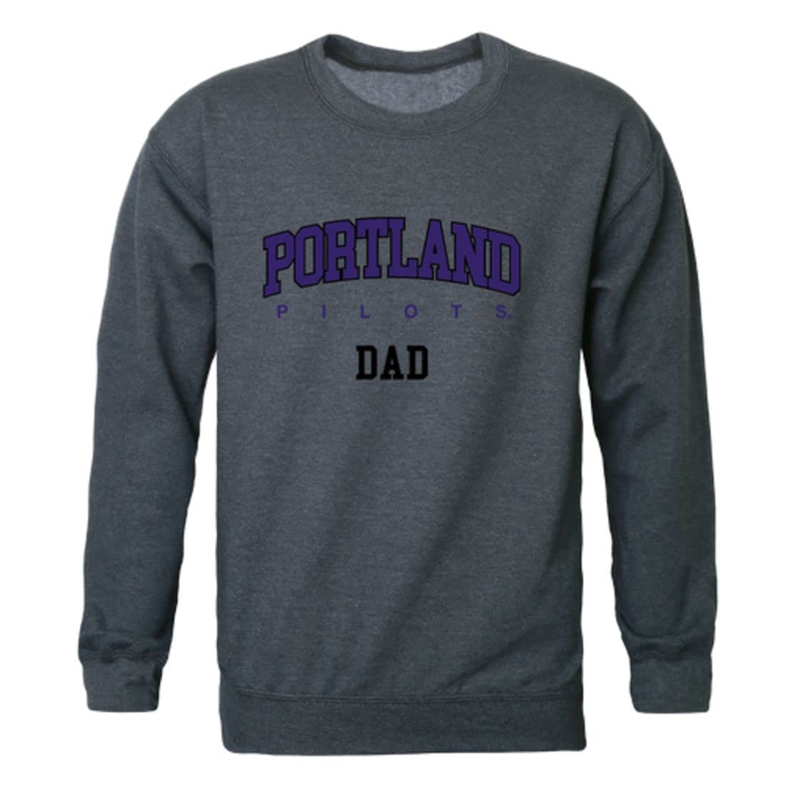 University of Portland Pilots Dad Fleece Crewneck Sweatshirt - Heather Charcoal - Comfortable Pullover for Game Day, Campus Wear & Casual Outfits