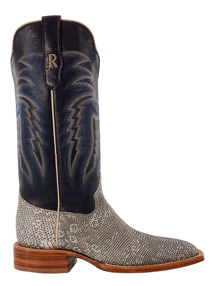 R.Watson RW7900 Men's Western Boots - Genuine Lizard Skin, Natural Grey - Perfect for Cowboy Rides, Country Music Festivals & Western Fashion