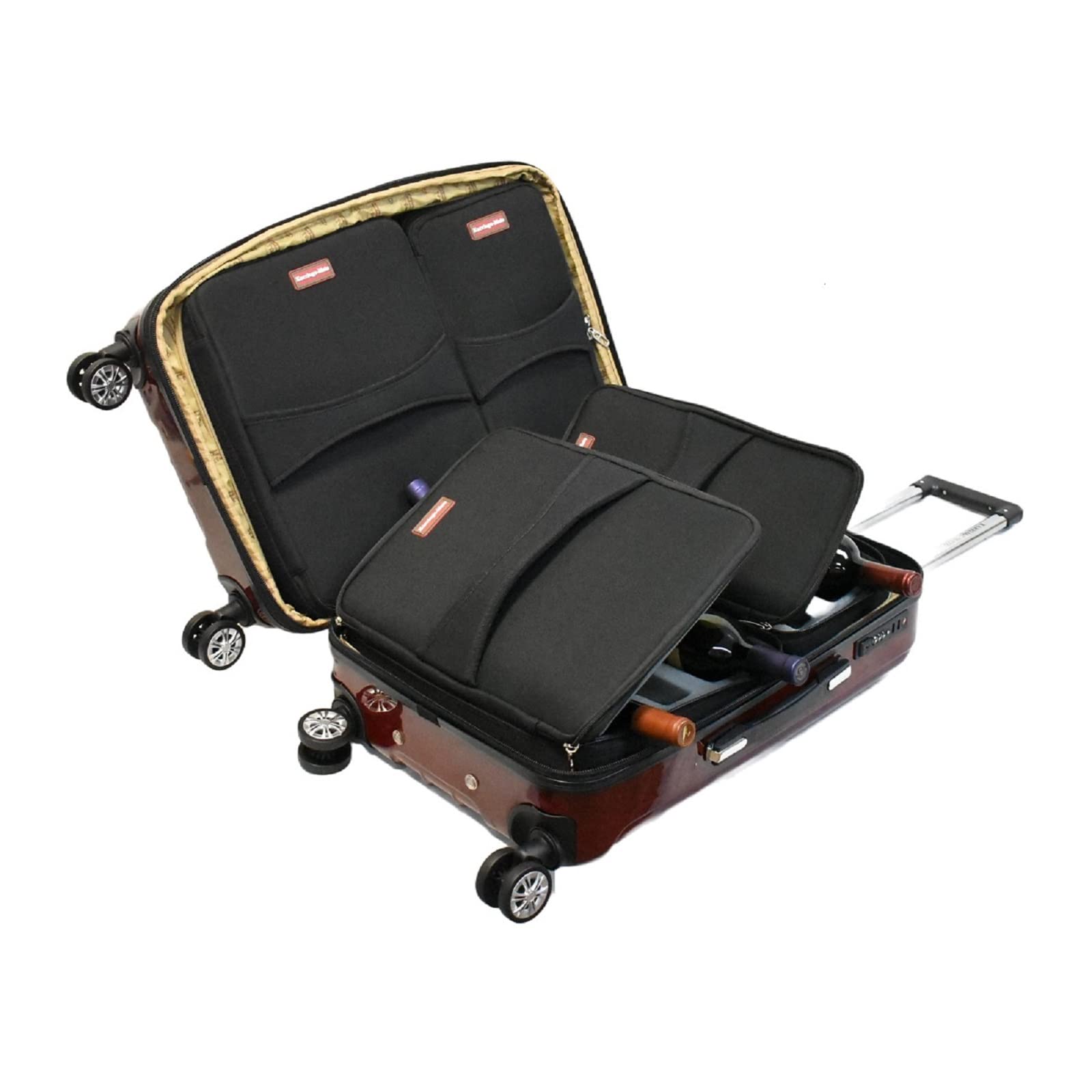 Unbreakable Wine Travel Suitcase for 10 Bottles - TSA Lock, Spinner Wheels & Expandable Space (Red) | Perfect for Air Travel, Gifts & Wine Tours