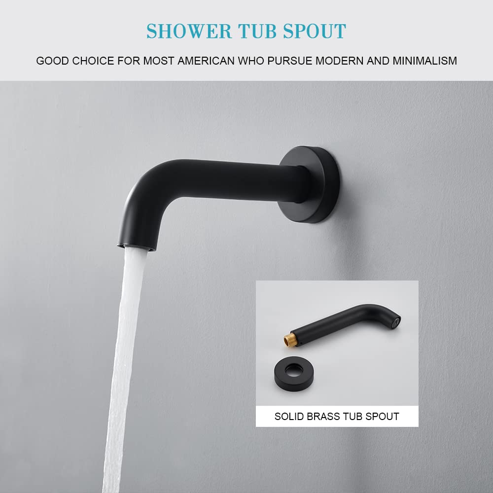 Premium Matte Black Shower System with 12