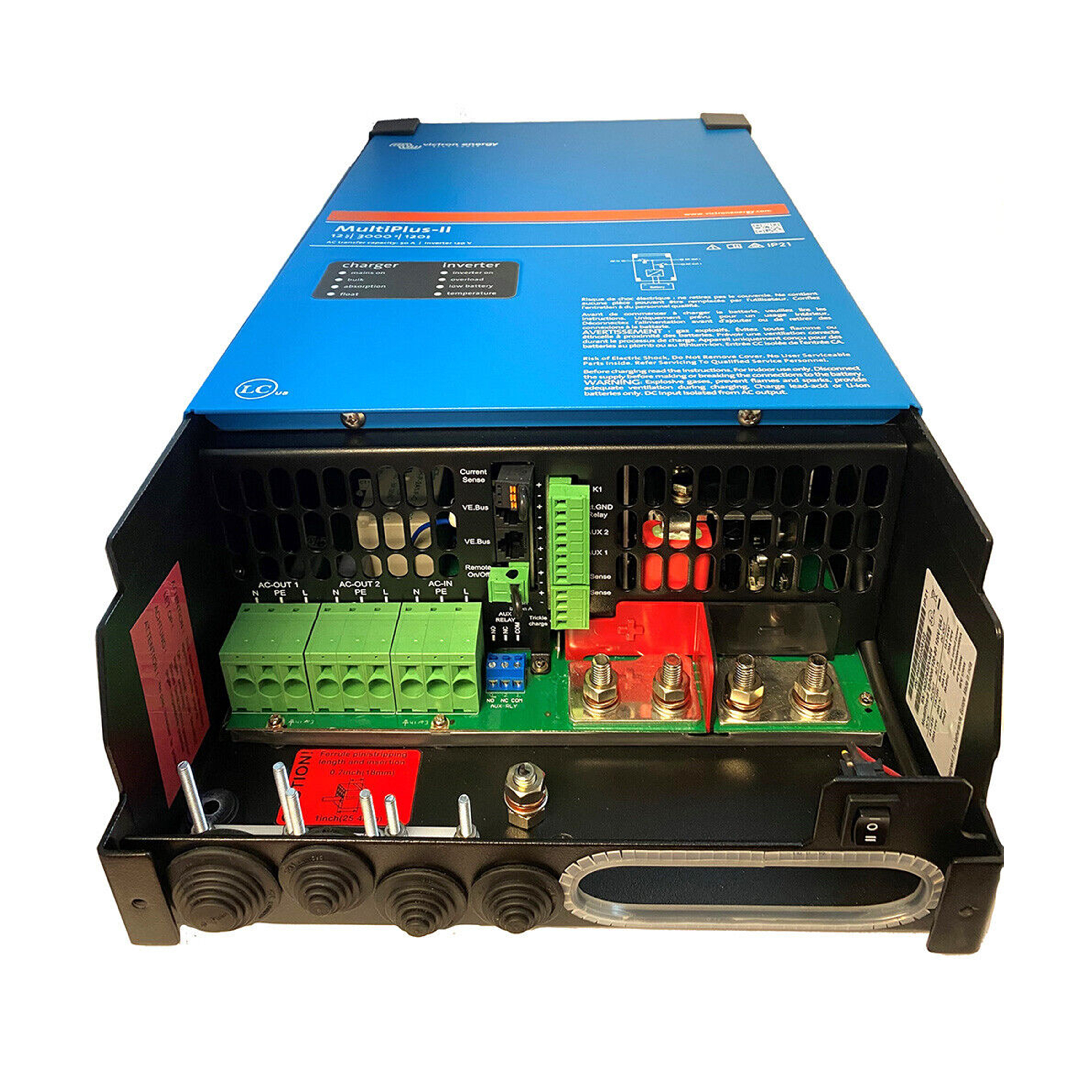 Victron Energy MULTIPLUS II 12V 3000VA 120V Pure Sine Wave Inverter Charger (UL Certified) - Perfect for RVs, Boats, and Off-Grid Solar Power Systems