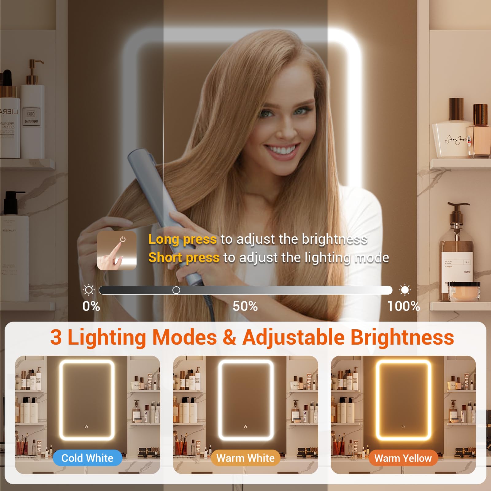 Vanity Desk with Mirror and LED Lights - Makeup Vanity Set with USB Charging Station, 6 Storage Drawers & Shelves, Includes Stool - Perfect for Bedroom, Dressing Room & Beauty Salon Makeup Application