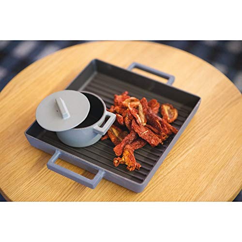 SAMBONET 26x26 Inch Terra Cotta Cast Iron Grill Pan - Heavy Duty Griddle for Stovetop, Oven & Outdoor Cooking - Perfect for Grilling Steaks, Vegetables & More