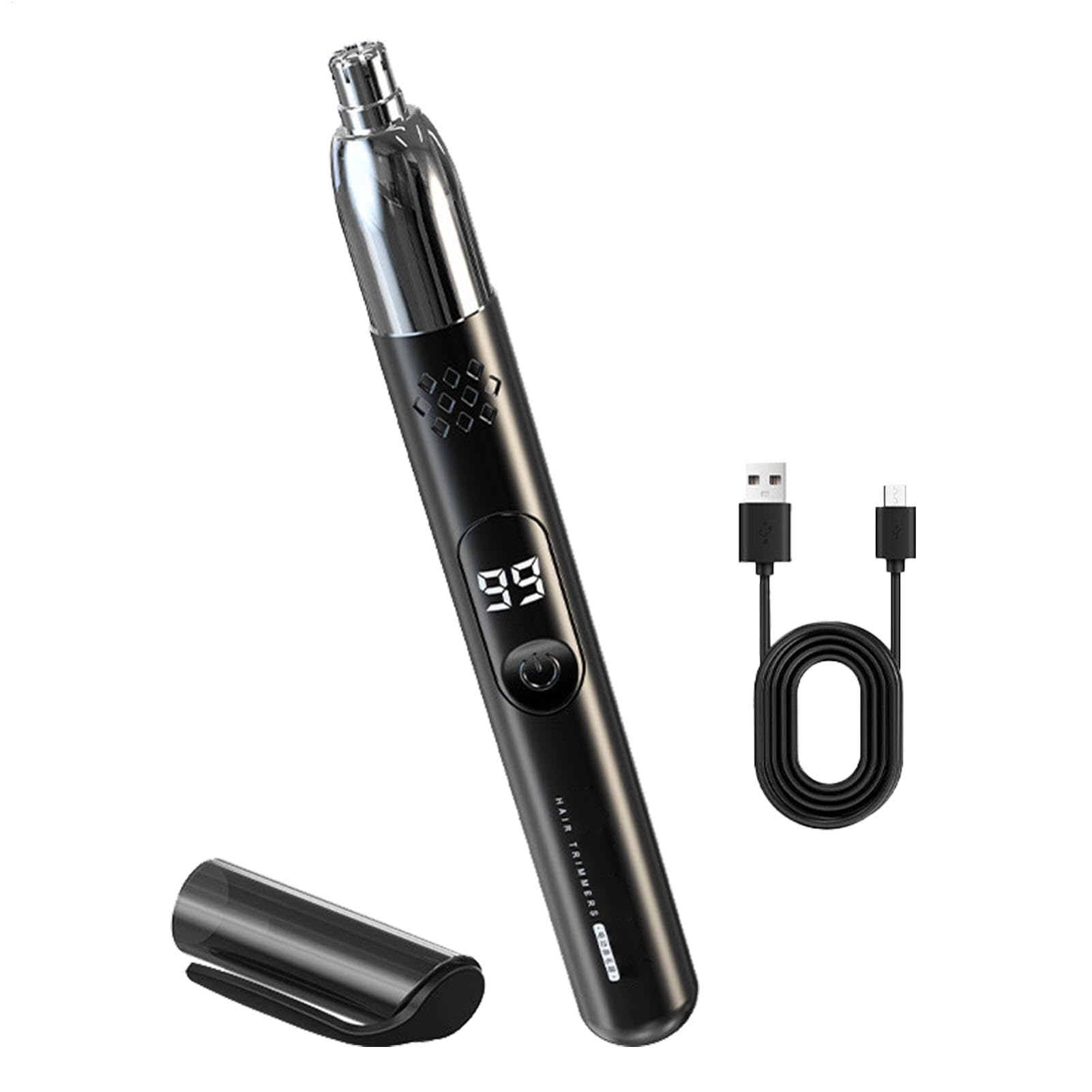 Electric Nose Hair Trimmer - Painless & Safe Ear & Nose Hair Remover, Battery-Operated Eyebrow & Facial Grooming Tool for Men, Portable Travel Grooming Kit - Perfect for Home, Office & Travel Use