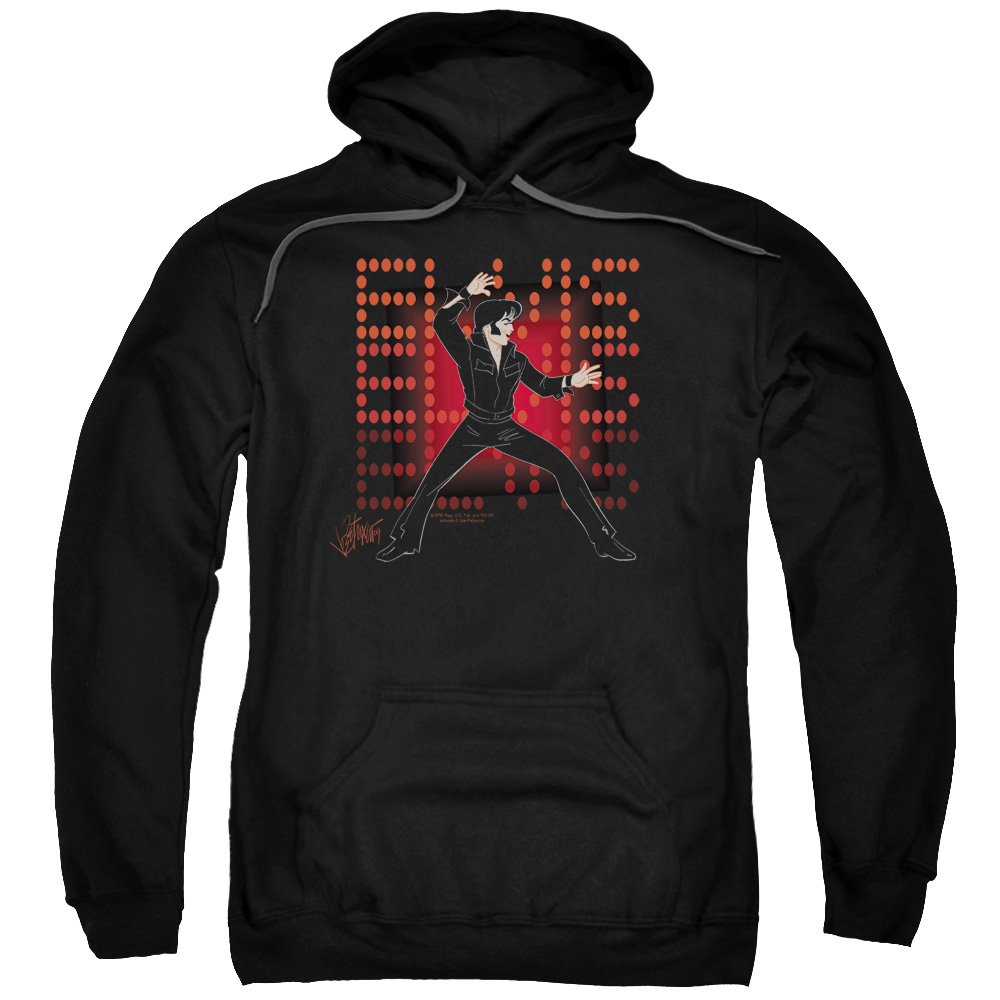 Elvis Presley Men's 69 Anime Pullover Hoodie Sweatshirt - Vintage Rock Music Graphic Hooded Sweater for Casual Wear & Street Fashion