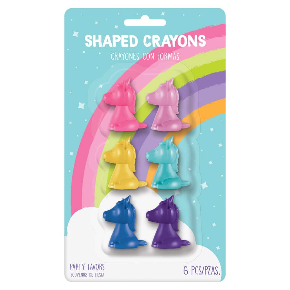 6-Pack Unicorn Shaped Crayons for Kids - Non-Toxic Art Supplies for Coloring Books, DIY Crafts & School Projects