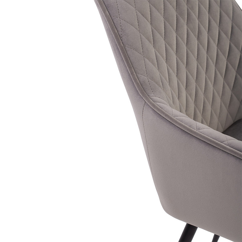 HAKON Modern Dining Chair - Grey & Black Upholstered Seat - Perfect for Kitchen, Dining Room & Office