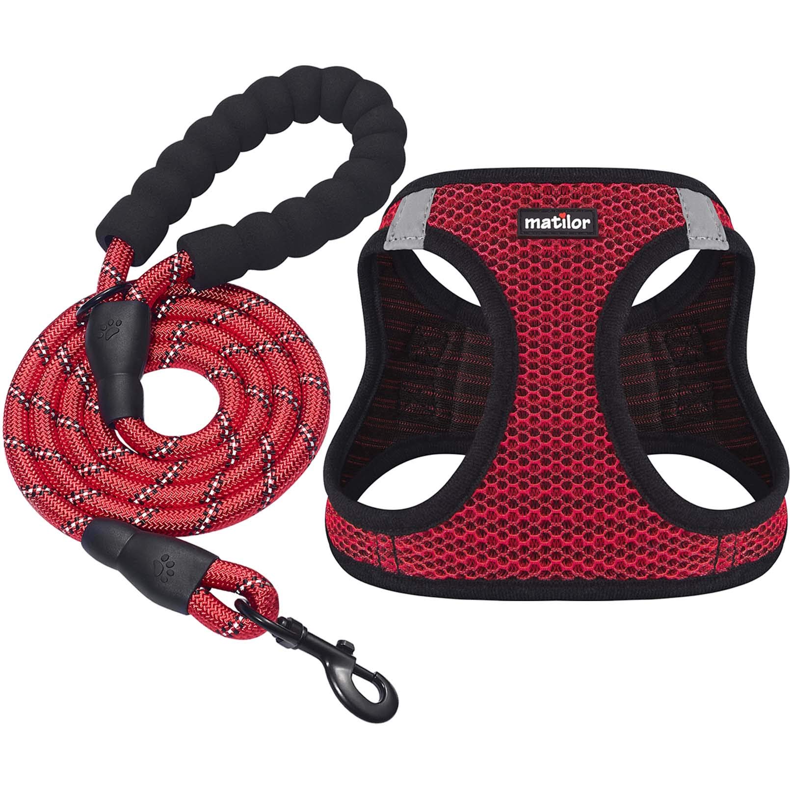 Breathable Step-in Dog Harness for Small & Medium Dogs - Comfortable Puppy & Cat Vest in Red | Perfect for Walking, Training & Outdoor Adventures