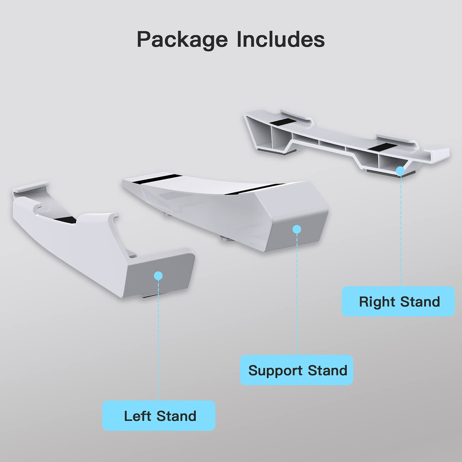 NexiGo PS5 Horizontal Stand - Minimalist Design Base Stand for PlayStation 5 Disc & Digital Edition (White) | Perfect for Gaming Setup & Console Organization