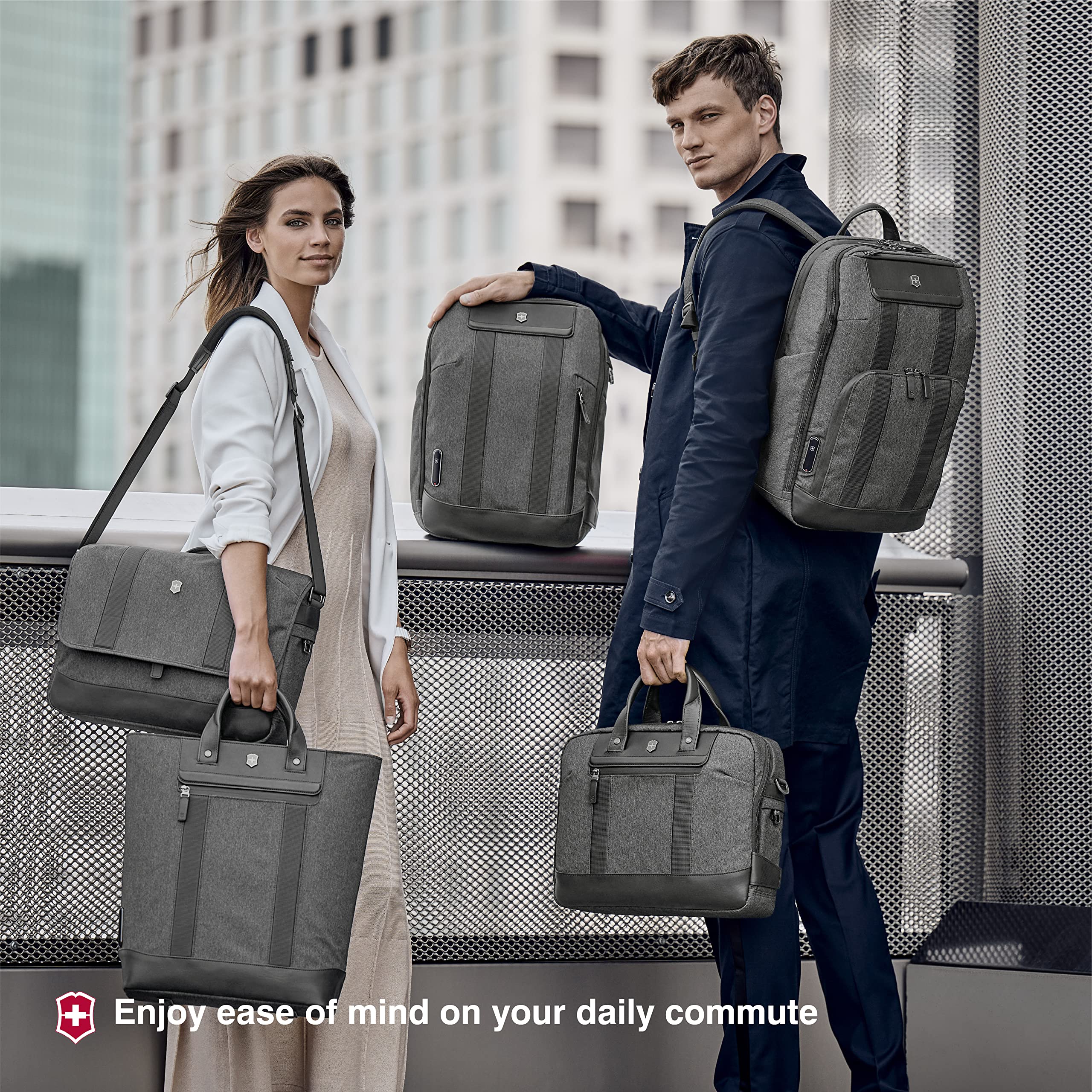 Victorinox Architecture Urban2 Messenger Bag - Stylish & Durable Laptop & Tablet Shoulder Bag for Work & Travel - 13L Gray - Perfect for Business Professionals & Commuters