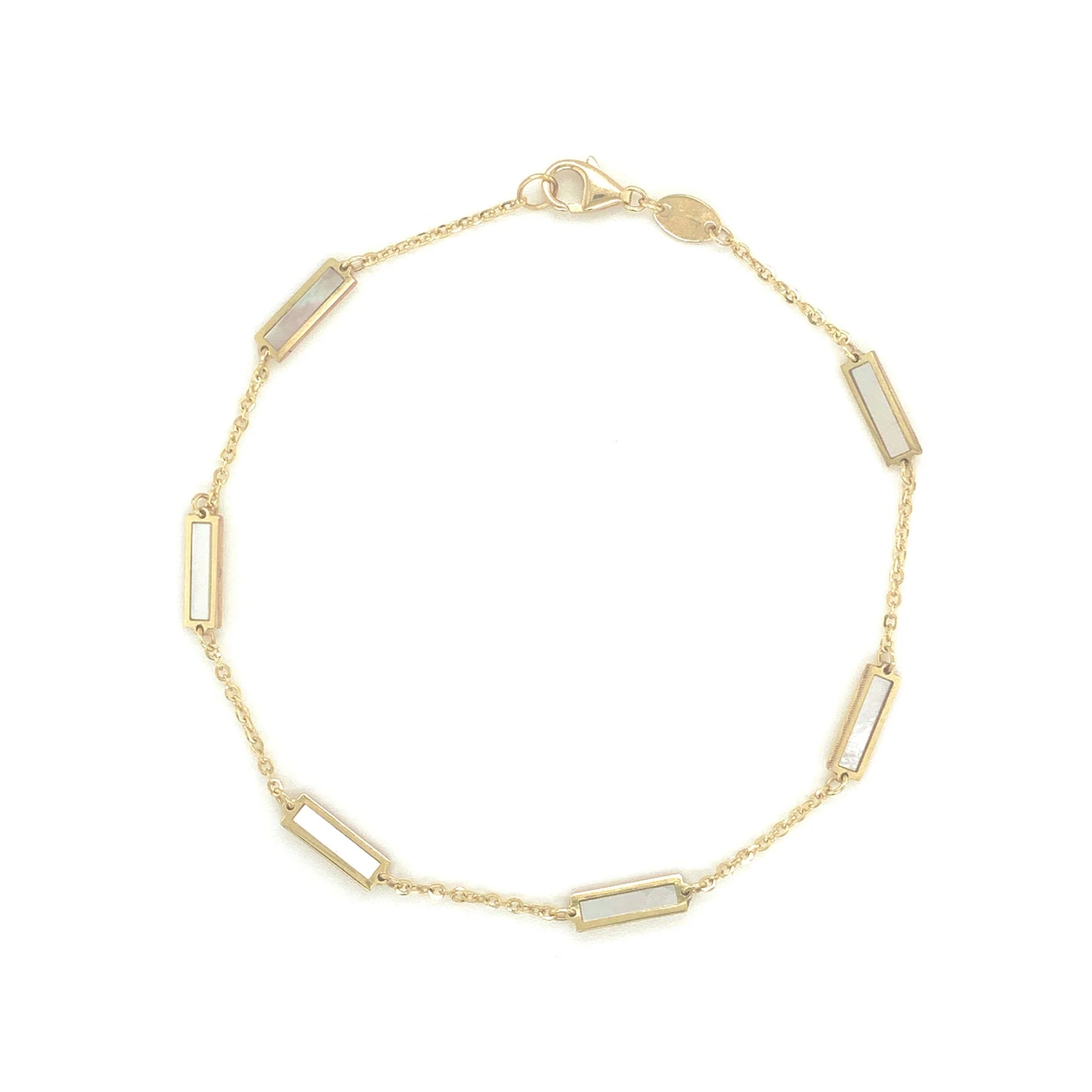 14KT Yellow Gold Bar Bracelet for Women - Elegant Minimalist Jewelry for Everyday Wear & Special Occasions