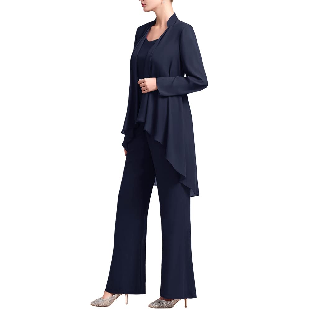 Elegant Zongqiven Women's 3-Piece Chiffon Pant Suit Set - Mother of The Bride Outfit for Weddings, Evening Parties & Special Occasions | Formal Guest Attire for Wedding Receptions, Cocktail Events & Holiday Celebrations