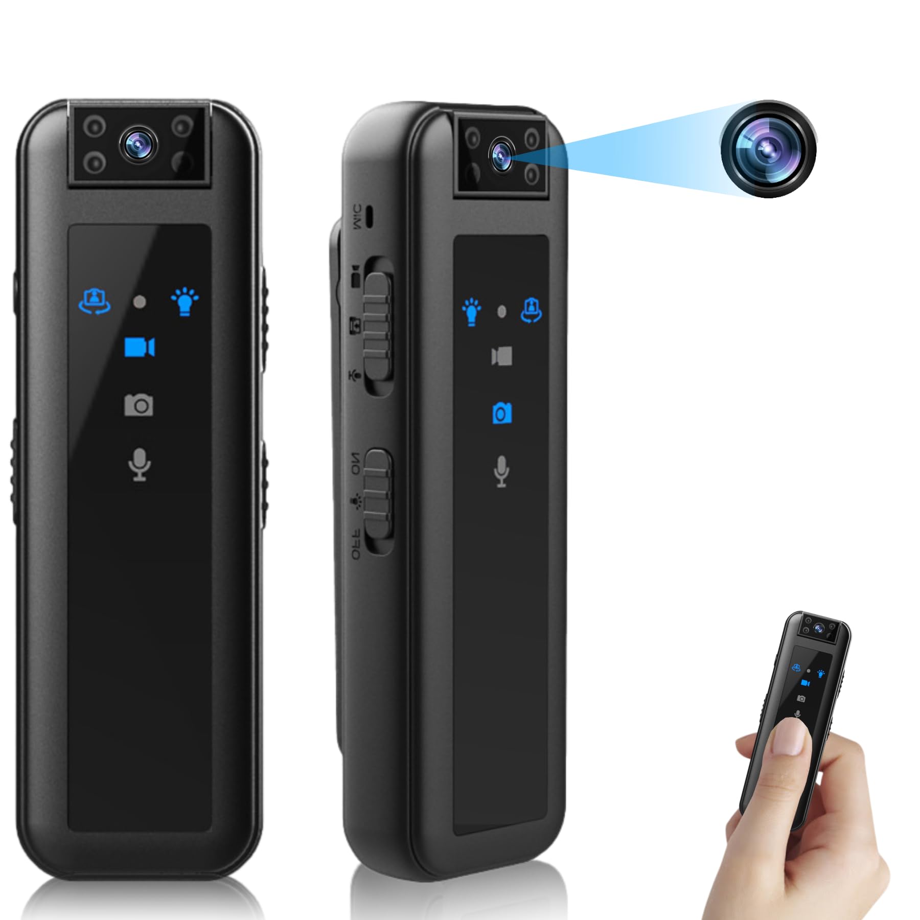 Bewinner Wearable Body Camera - 1080P HD Mini Body Camera with Night Vision, 180° Rotatable Lens, Portable Pocket Video Recorder for Outdoor Activities, Security, Cycling, Hiking & Home Surveillance