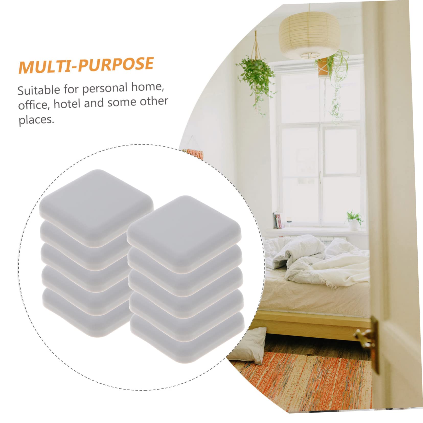 10PCS Silicone Door Knob Guard - Self Adhesive Wall Protector for Home & Office (Grey) - Prevent Wall Damage