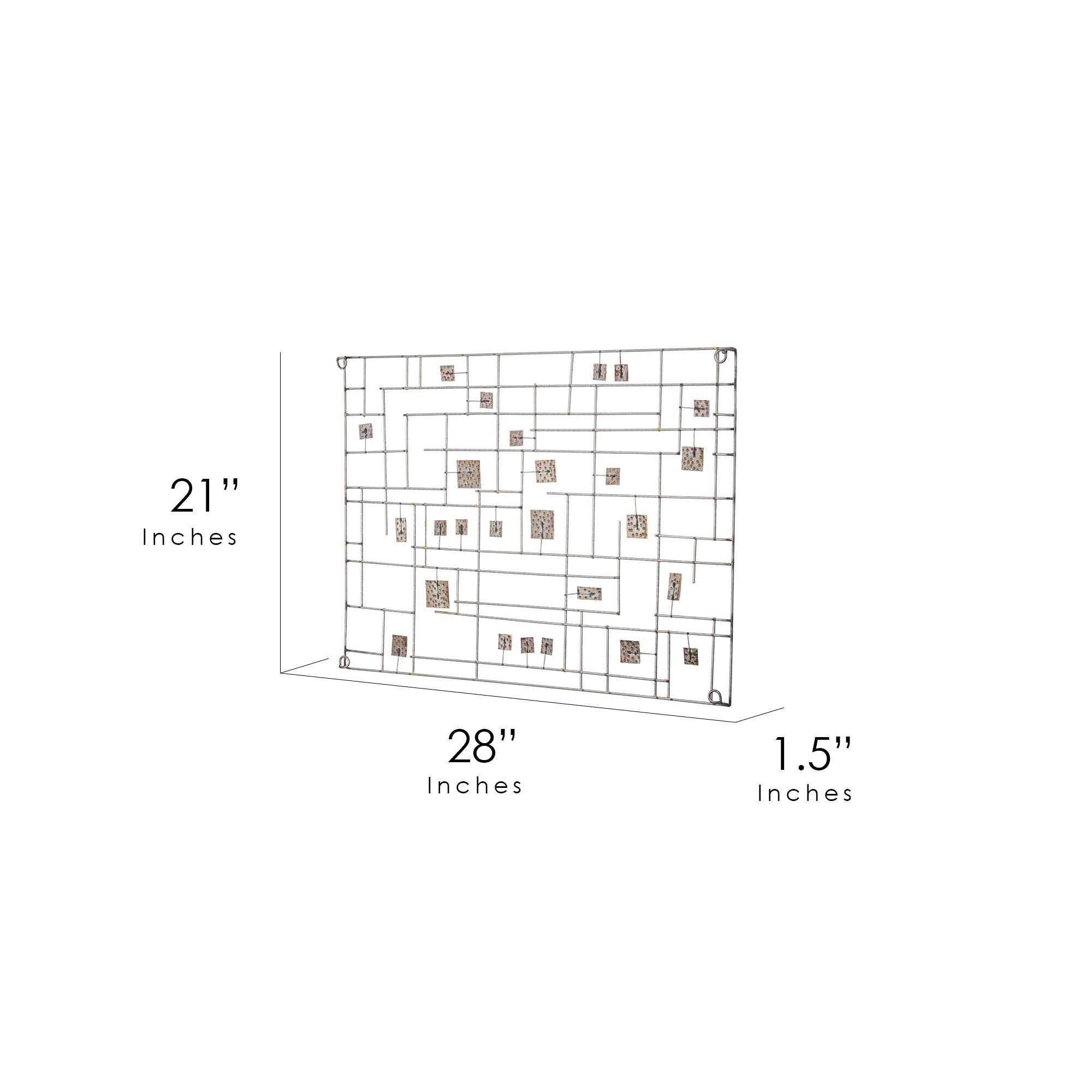 B.J. Keith Abstract Metal Wall Art Decor - Modern Home & Office Wall Hanging - 28x21 Inches - Handcrafted Geometric Wall Sculpture for Living Room, Bedroom, Dining Room Decor