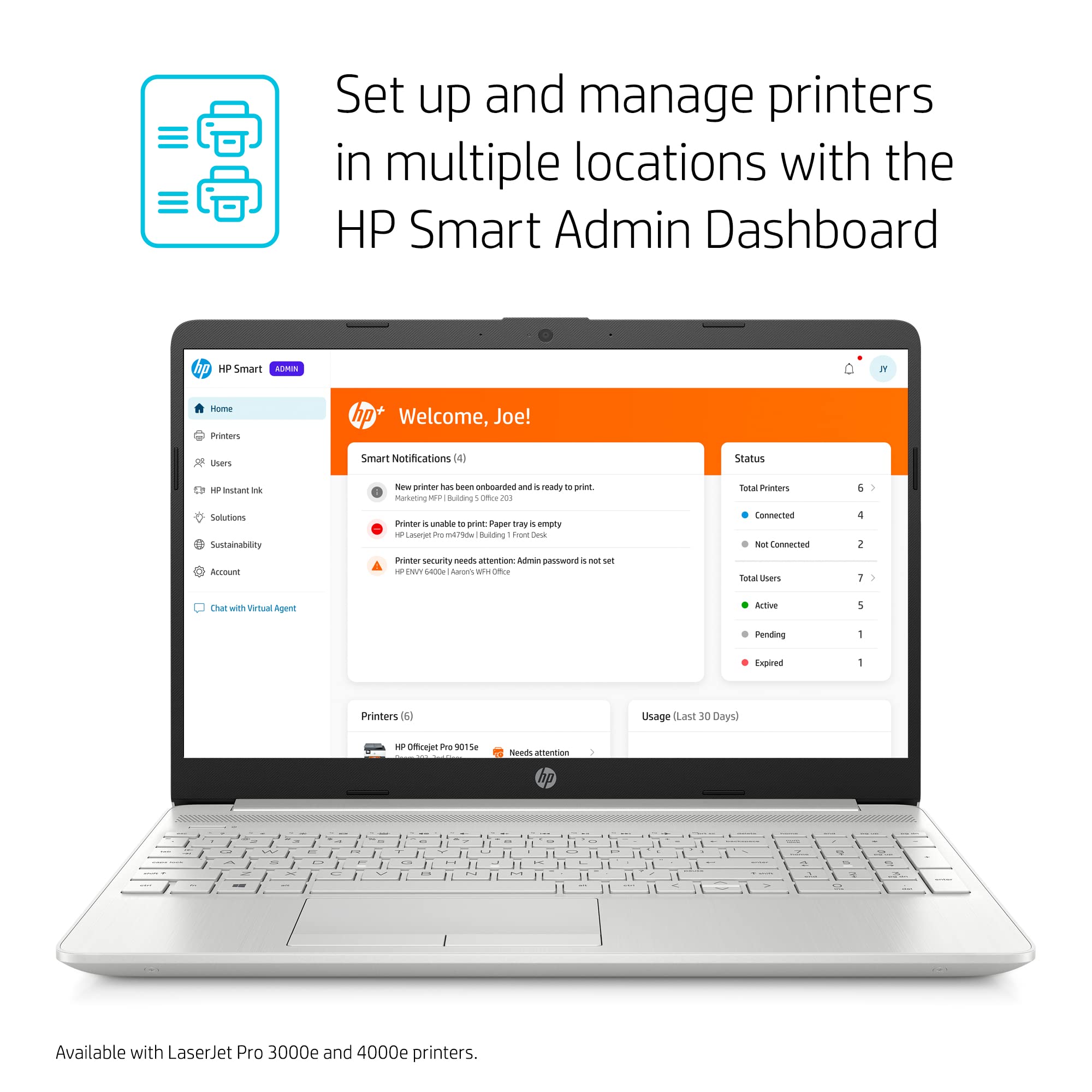 HP Laserjet Pro 4001ne Wireless Monochrome Laser Printer | High-Speed Printing up to 40ppm | HP+ Smart Office Features | Renewed Premium Quality | Perfect for Home Office & Small Business Printing Needs