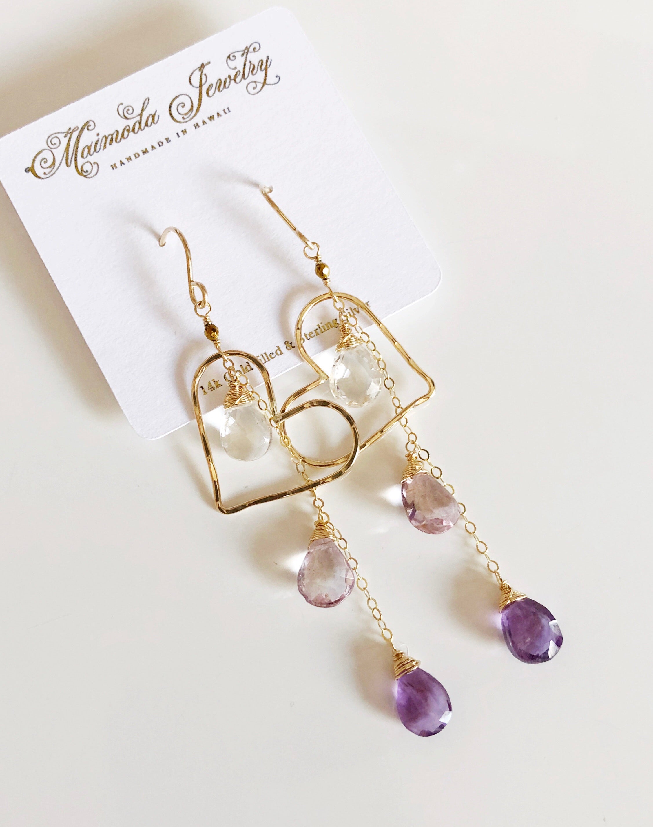 Aiko Purple Ombré Drop Earrings (E187) - Elegant Dangle Earrings for Women, Perfect for Parties, Weddings & Evening Events