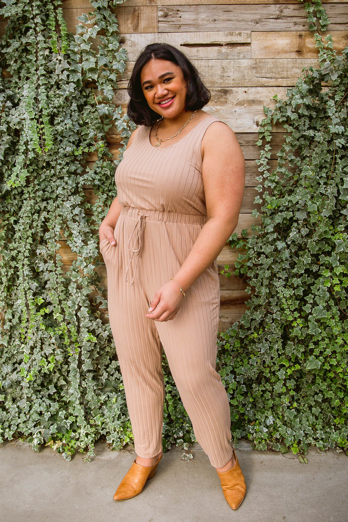 Women's Casual Tan Cruiser Jumpsuit - Comfortable Stretch Fabric Romper for Everyday Wear | Perfect for Outings, Beach Cover-ups & Summer Vacations