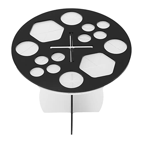 14-Hole Round Acrylic Makeup Brush Drying Rack - Black & White Durable Brush Dryer Stand for Professional & Home Makeup Organization | Perfect for Salon, Vanity & Travel Use