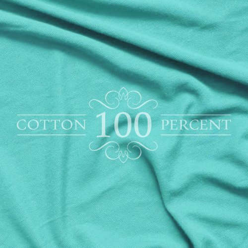 100% Cotton Breathable & Cooling Jersey Knit Bed Sheets - Ultra Soft Twin XL Sheets with Deep Pockets for Dorm, Hospital & Split King Beds - Perfect for Hot Sleepers & Summer Nights (Aqua)