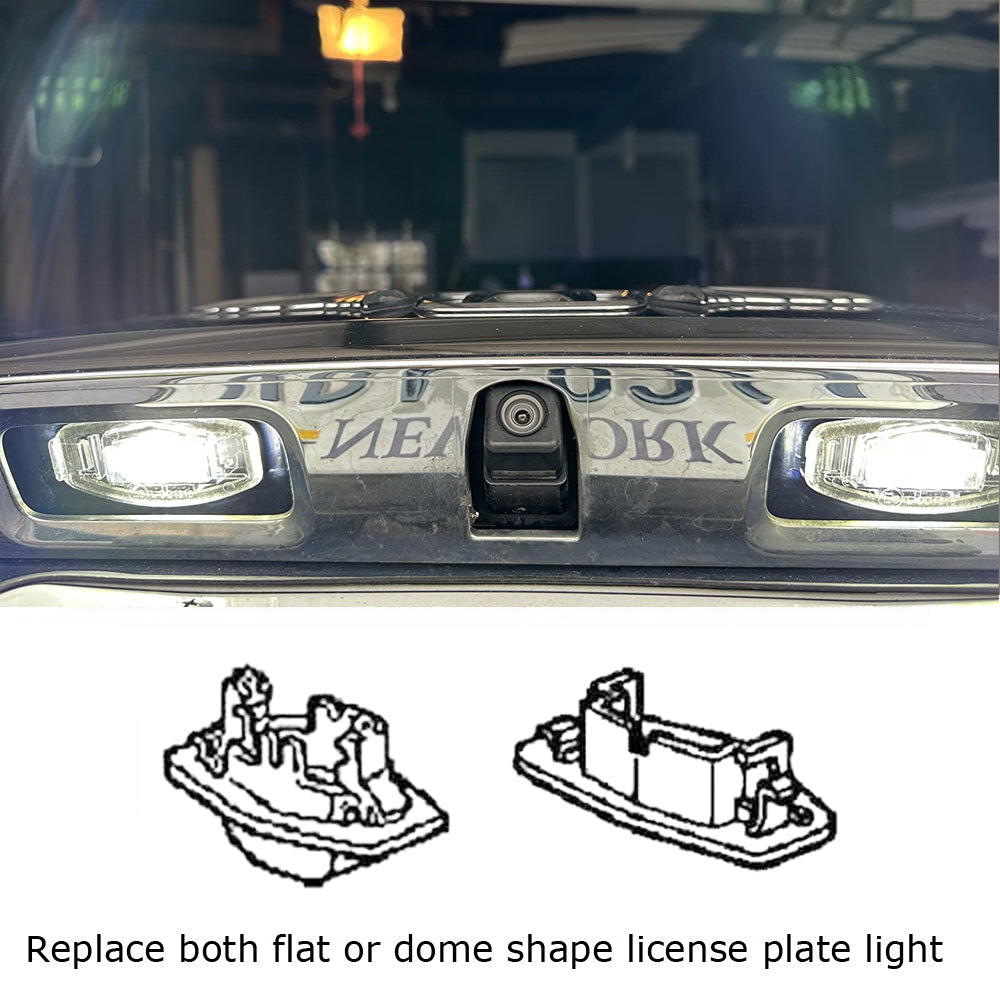 Direct Fit White LED License Plate Light Lamps for Acura TL TSX Honda Civic - Bright & Durable Replacement Bulbs for Enhanced Night Visibility & Style