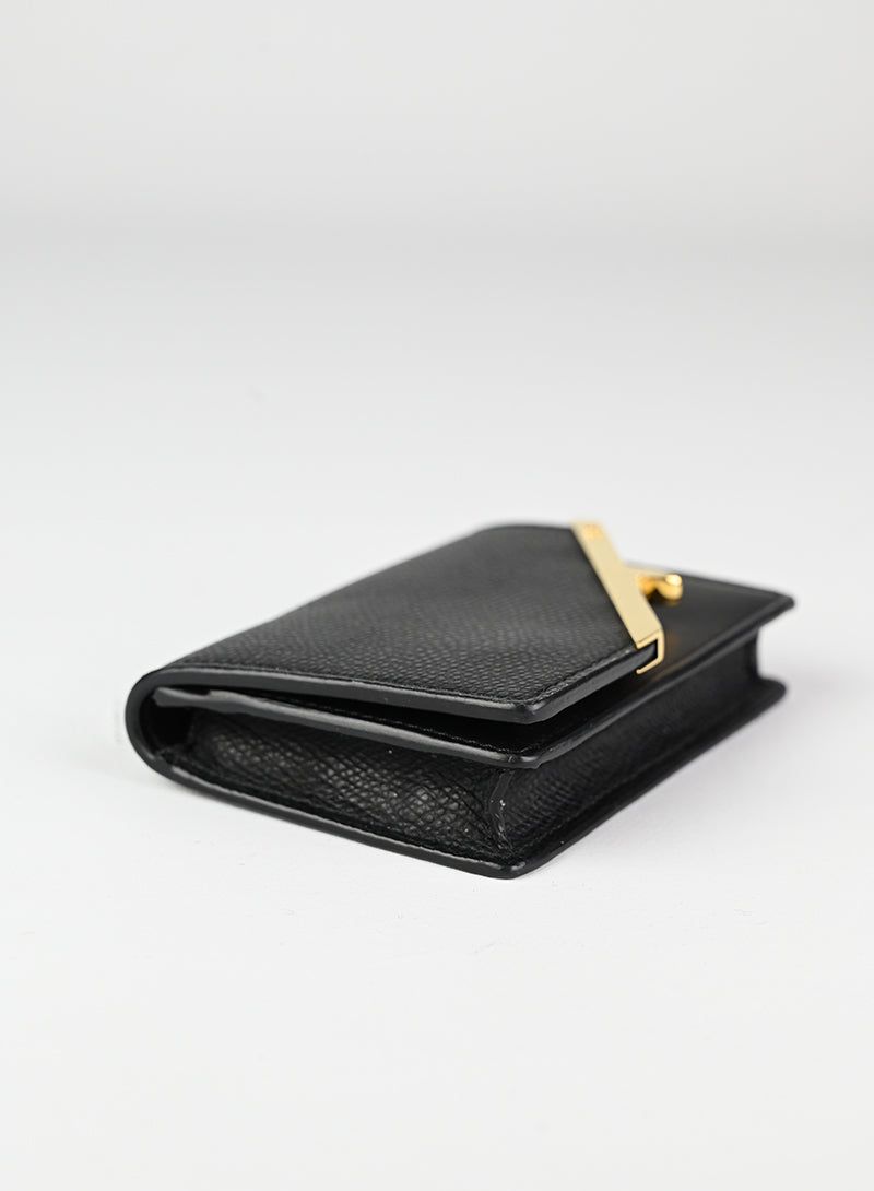 Fendi Leather Card Holder in Black - Stylish & Compact Wallet for Credit Cards, ID & Cash - Perfect for Everyday Use & Travel