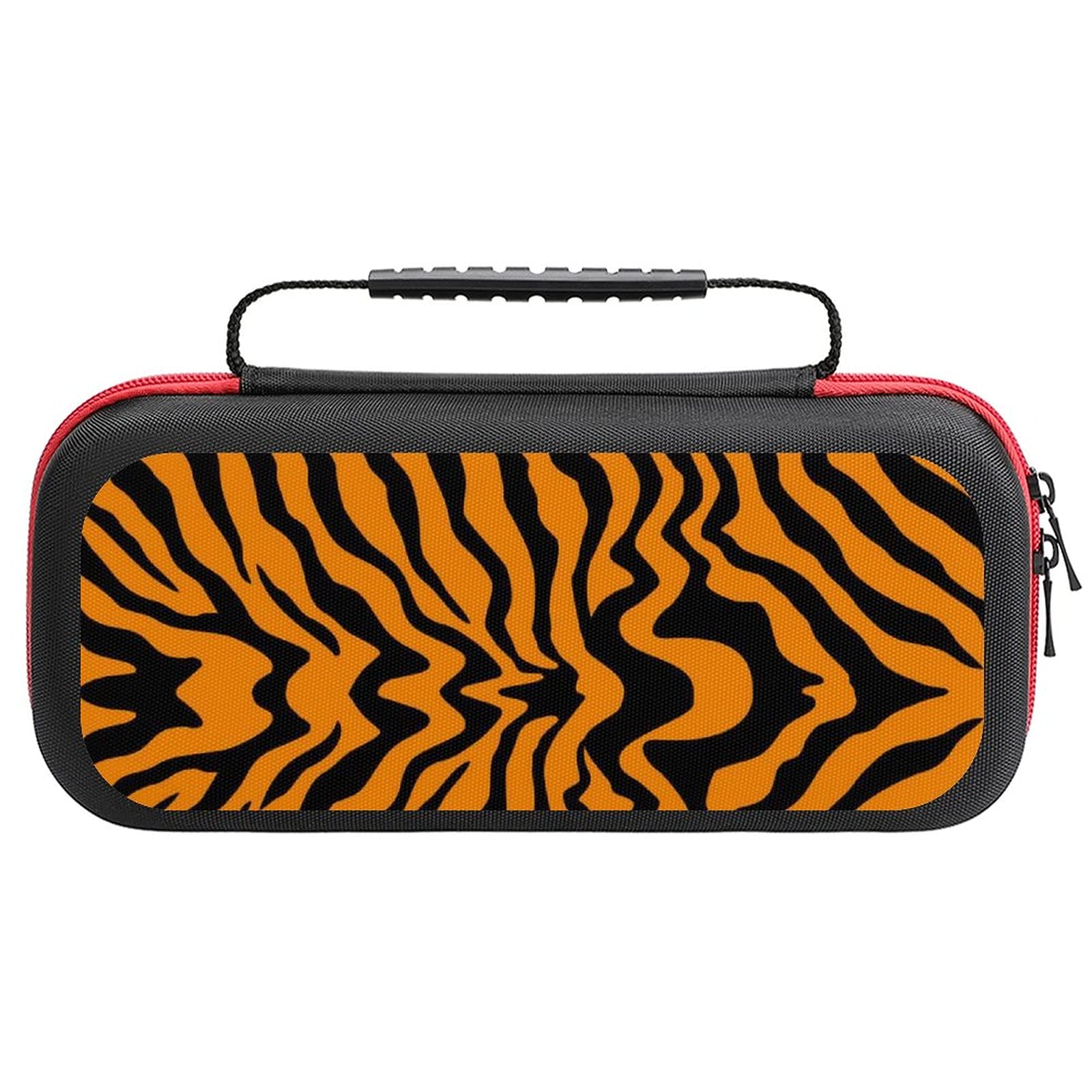 Premium Tiger Orange Stripe Carrying Case for Nintendo Switch Lite - Protective Travel Storage Bag with Accessory Pockets | Perfect for Gaming On-The-Go & Travel Protection