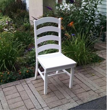 A & L Furniture Ladderback Dining Chair - Solid Wood Kitchen Chairs with Cushion - Country Style Dining Room Chairs for Home, Restaurant, and Cafe Use