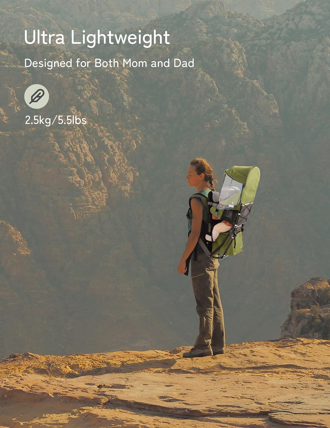 **Besrey Baby Backpack Carrier – Adjustable Toddler Hiking Backpack with 3-Height Safety Seat, Lightweight Foldable Frame & Large Capacity – Perfect for Outdoor Adventures, Travel & Family Hiking (Army Green)**