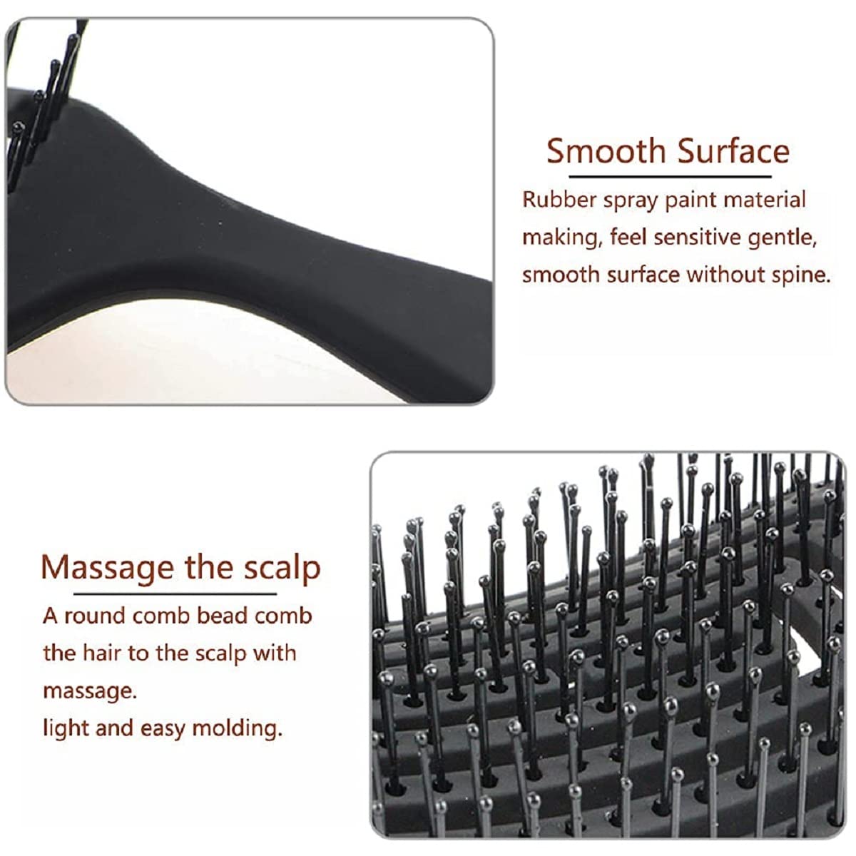 HENIJ Curved Vent Hair Brush for Blow Drying & Styling - Detangling Brush for Short Thick Hair - Professional Salon Quality Hairbrush for Men & Women (Black) - Perfect for Home Use, Travel & Salon Styling