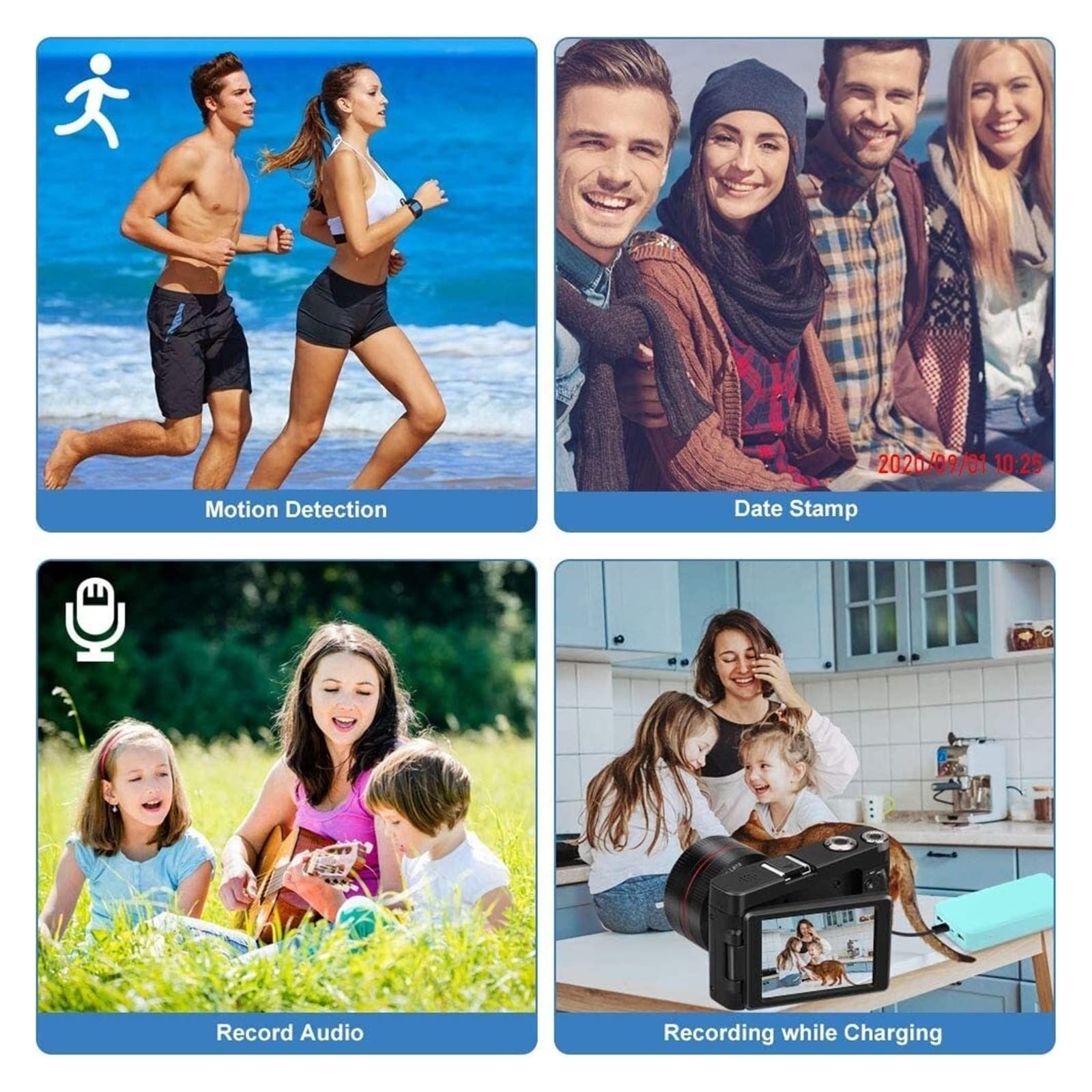 BODORME 30MP Digital Video Camera with 16X Zoom, 32GB TF Card & Normal Lens - Portable Handheld Camcorder for Vlogging, YouTube, Travel & Home Movies