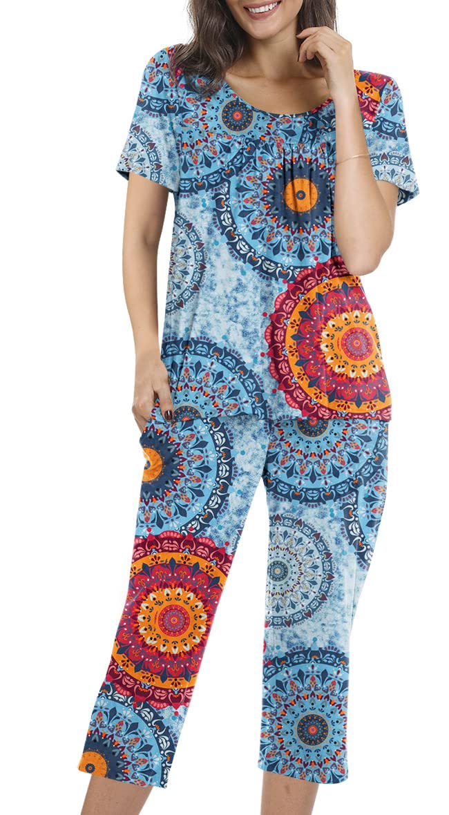 POPYOUNG Women's 2-Piece Pajama Set - Soft Sleepwear & Lounge PJS with Pockets - Comfortable Nightwear for Relaxing at Home, Sleeping & Vacation