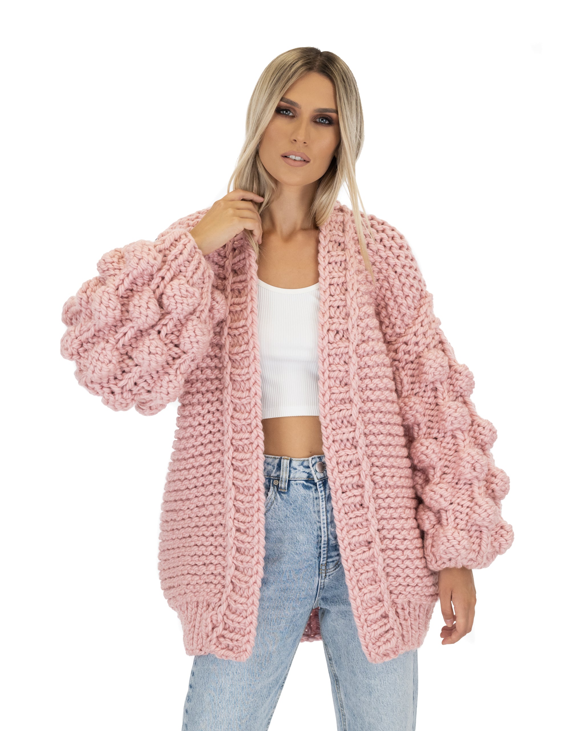 Stylish Bubble Sleeve Cardigan for Women - Soft Knit Open Front Sweater | Perfect for Office, Date Night & Casual Outfits