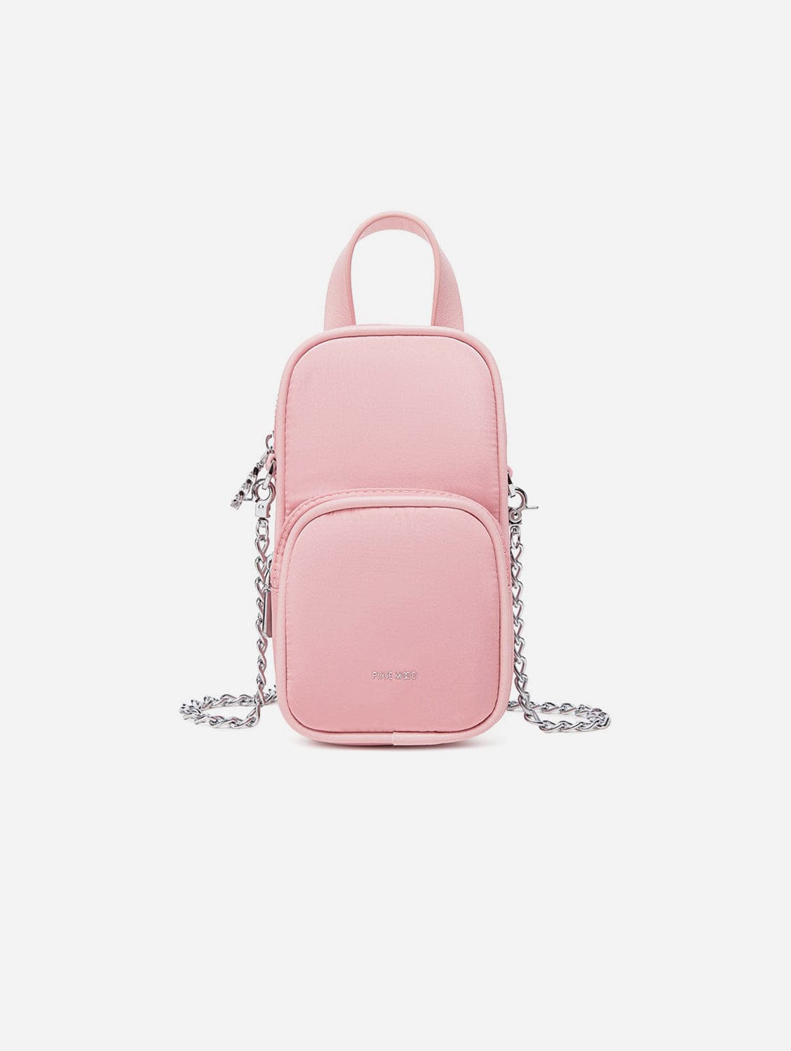 Cassandra Vegan Leather Crossbody Phone Pouch - Light Pink Nylon for Women | Perfect for Travel, Shopping & Everyday Use