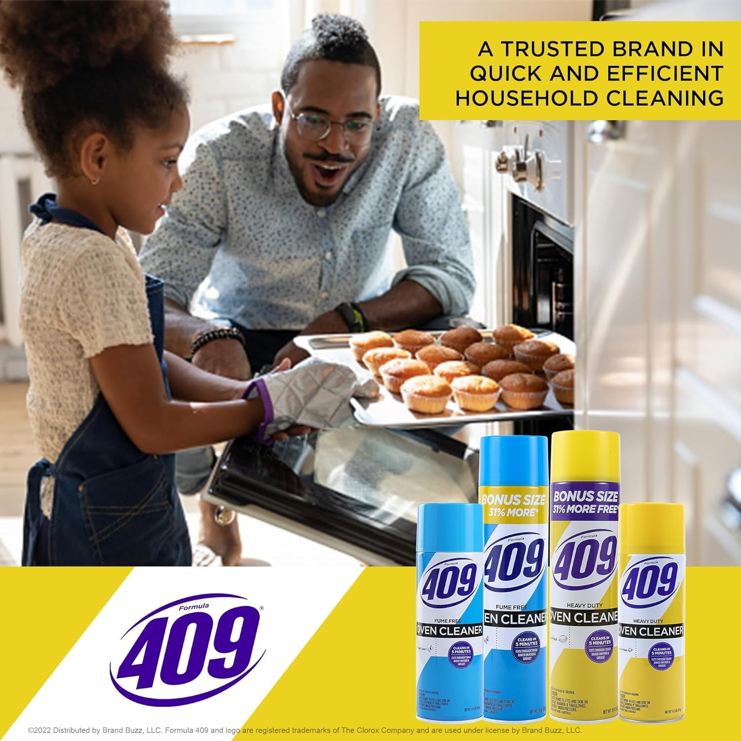 409 Heavy Duty Spray-On Oven Cleaner - Powerful Lemon Scent Degreaser for Stoves, Grills & Kitchen Appliances (14.5 Oz) | Cuts Through Tough Grease Instantly | Ideal for Oven Racks, Stovetops, BBQ Grills & Burnt-On Food Residue