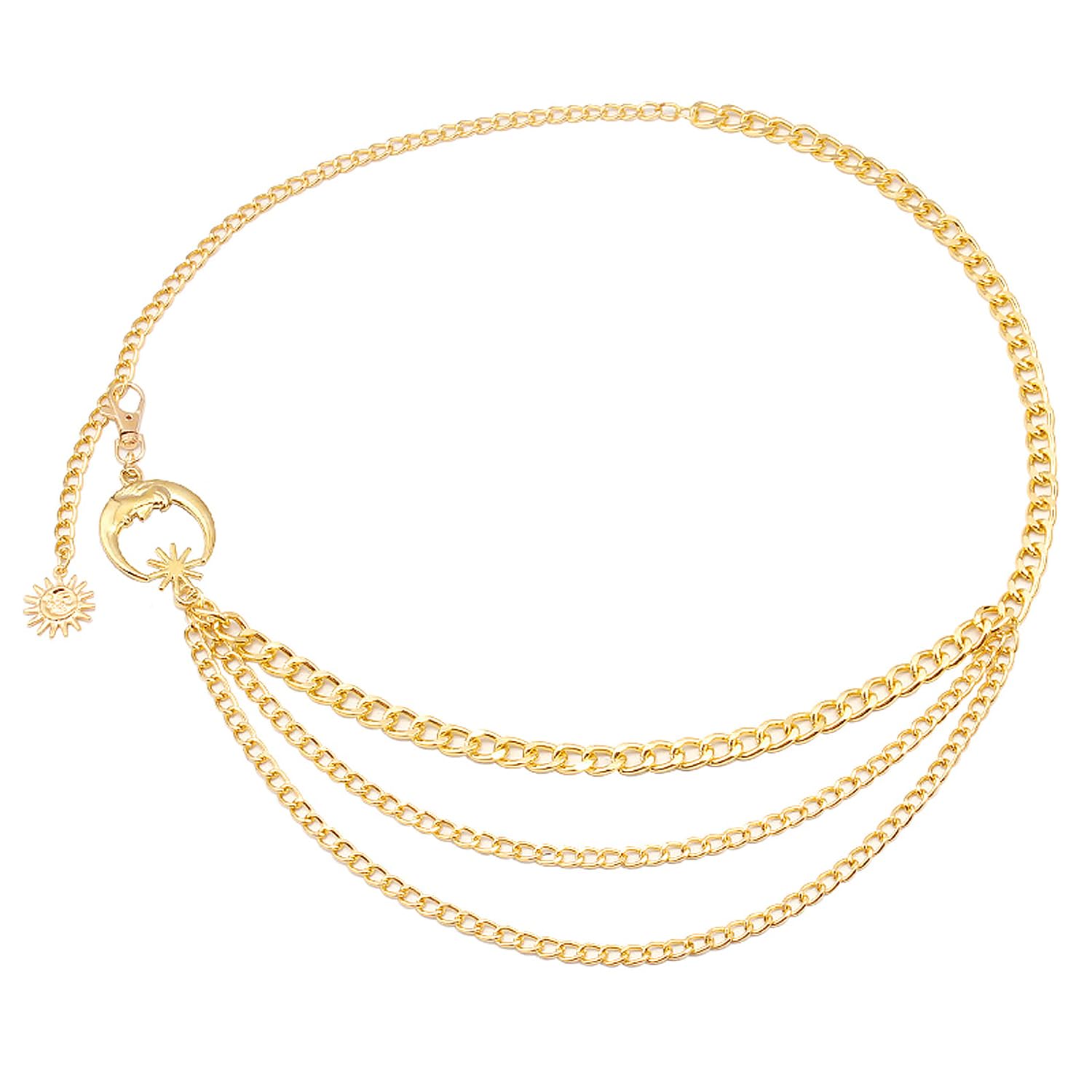 Peora Fashion 3 Layer Belly Chain Waist Jewelry for Women - Elegant Kamarbandh Multilayer Waist Chain Dress Belt for Beach, Party, and Festival Outfits