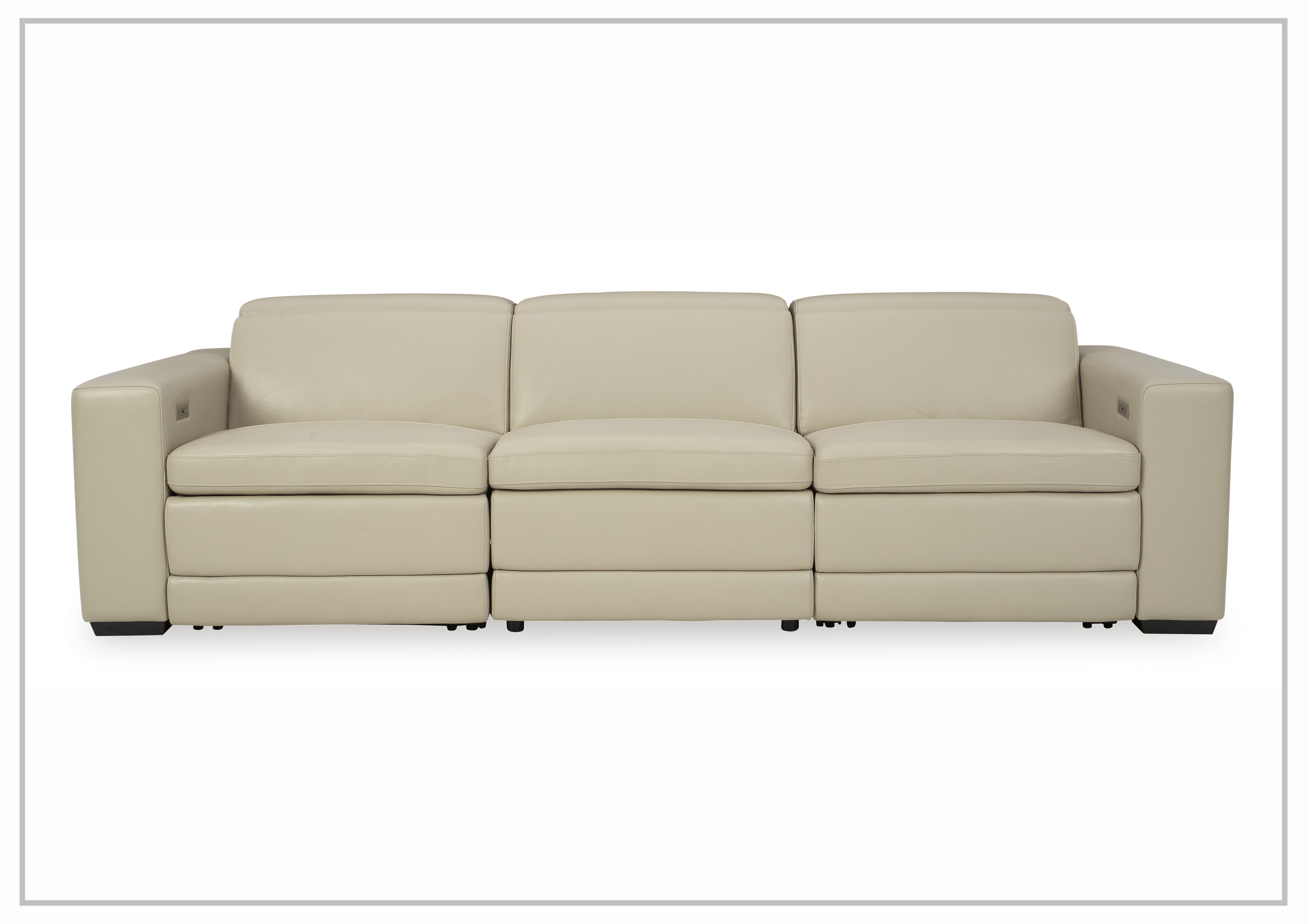 Gio Italia Titan 3-Seater Dual Power Reclining Leather Sofa - Modern Living Room Furniture for Home Theater & Relaxation