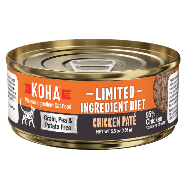 KOHA LID Chicken Pate Grain-Free Canned Cat Food - Limited Ingredient Diet for Sensitive Stomach - Perfect for Indoor Cats & Kittens with Food Allergies