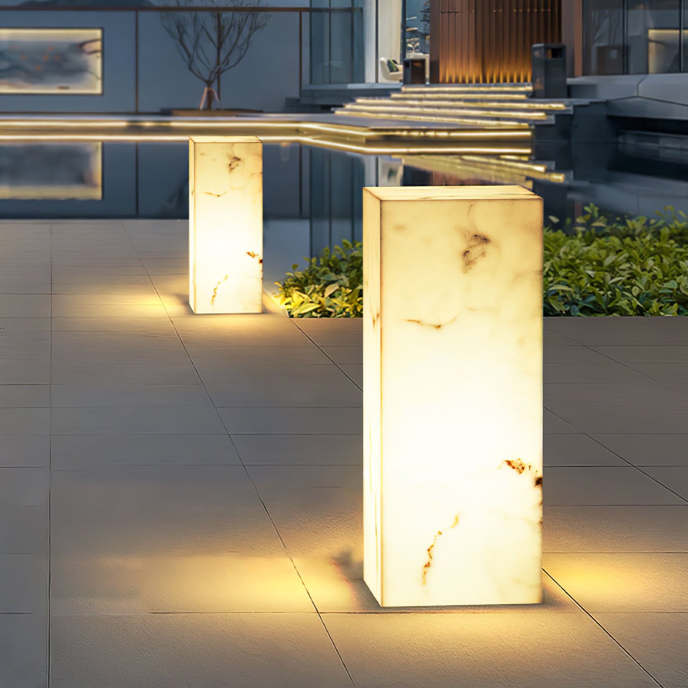 Modern Imitation Marble Cube Outdoor Light - Waterproof LED Garden Lighting for Patio, Pathway, and Landscape Decoration