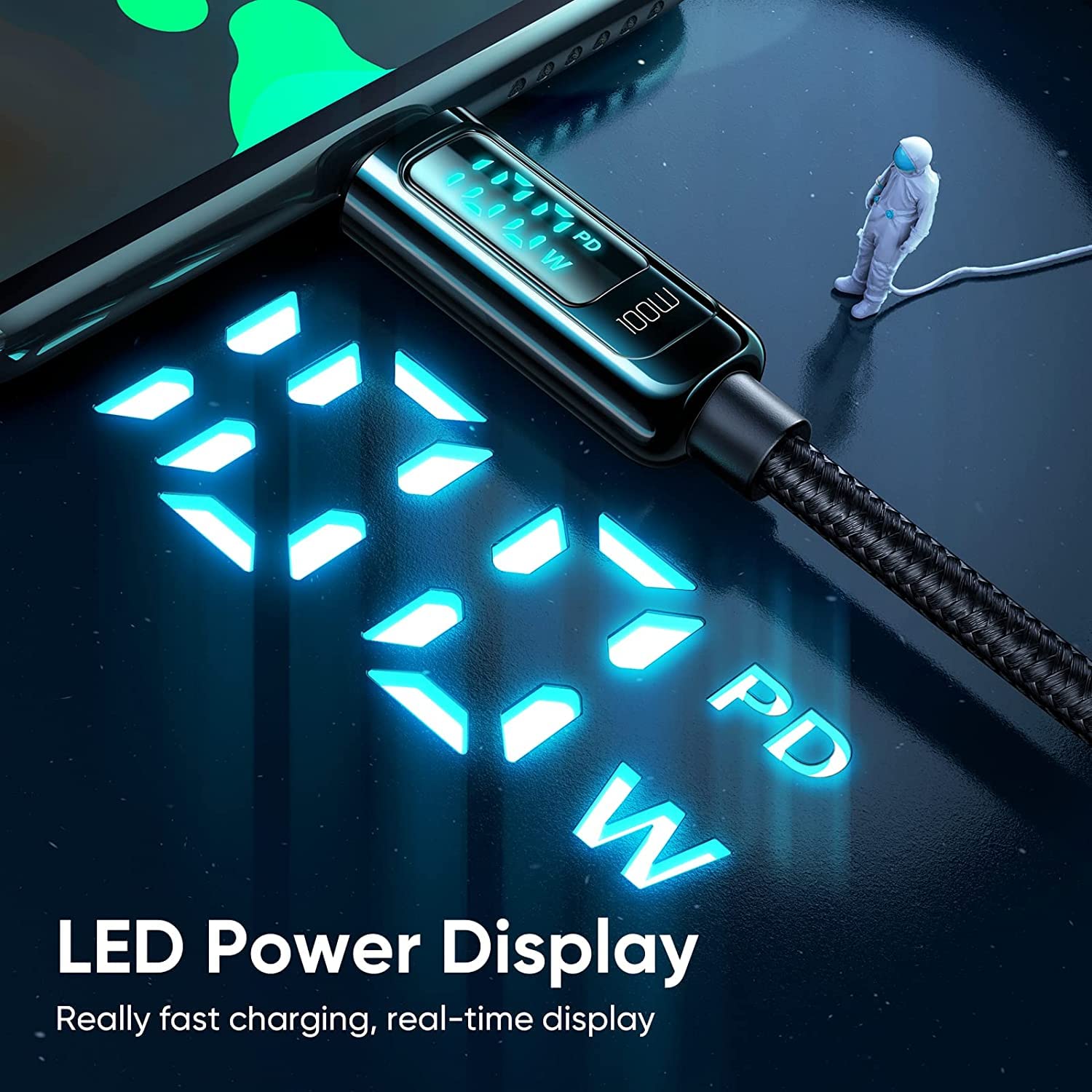 2 Pack USB C to USB C Cable 5A PD100W Fast Charging Cord with LED Display | QC5 Super Fast Charging | 480Mbps Data Transfer | Compatible with iPhone 16/15 Pro Max, iPad, MacBook Pro/Air, Thunderbolt, Samsung Galaxy, PS5 | Perfect for Home, Office & Travel Charging