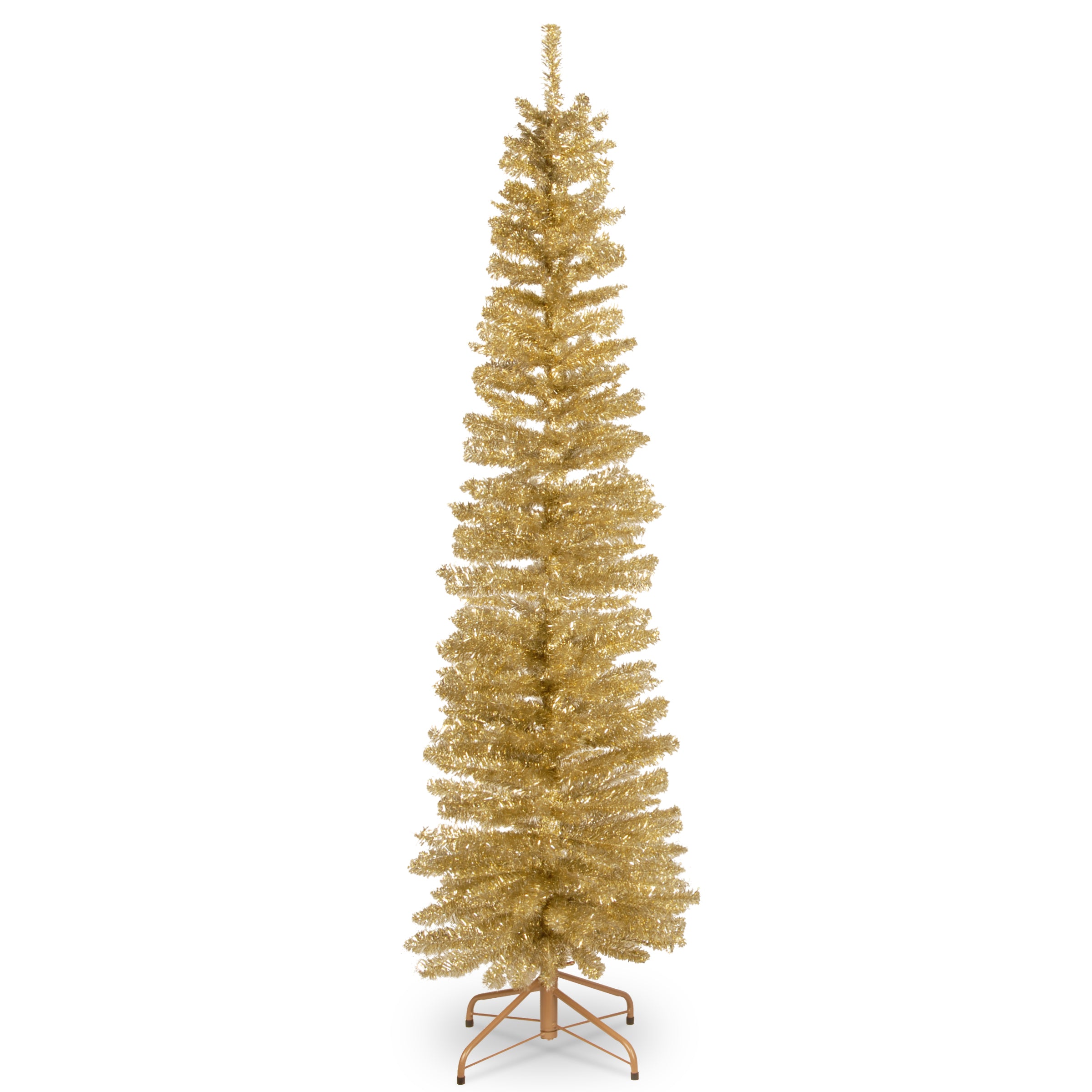 6 ft. Champagne Tinsel Christmas Tree - Premium Holiday Decor for Home, Office & Party | Sparkling Festive Decorations for Xmas, New Year & Winter Celebrations