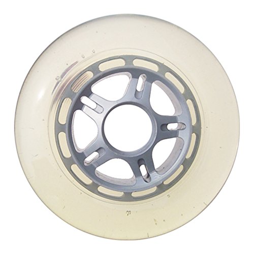 TGM 100mm Plastic Scooter Wheels - Silver/Clear 5 Spoke for Skateboards & Commuting