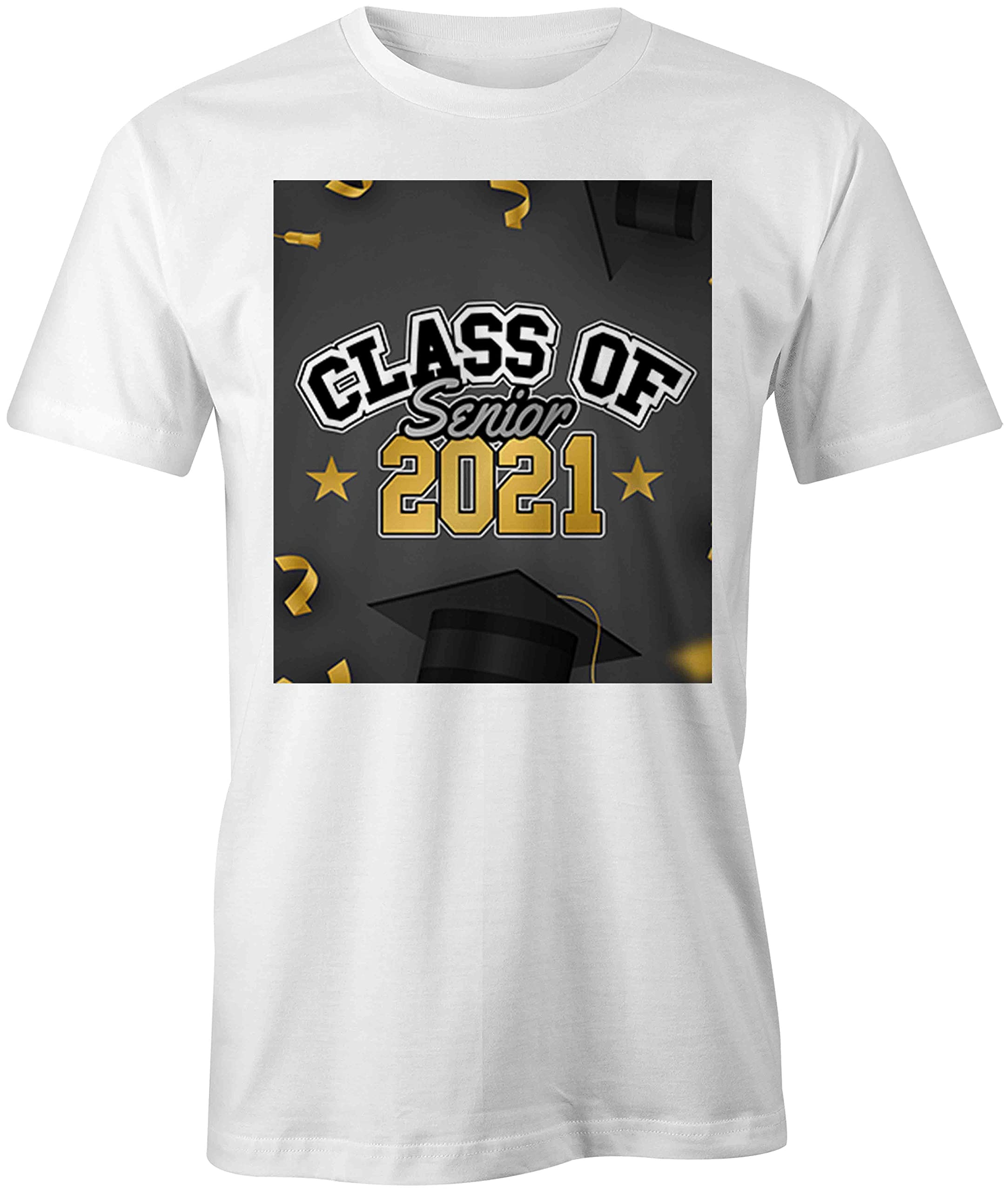 Class of 2021 Senior Graduation T-Shirt - White Printed Graphic Tee for High School College Graduates - Perfect for Graduation Parties & Alumni Reunions