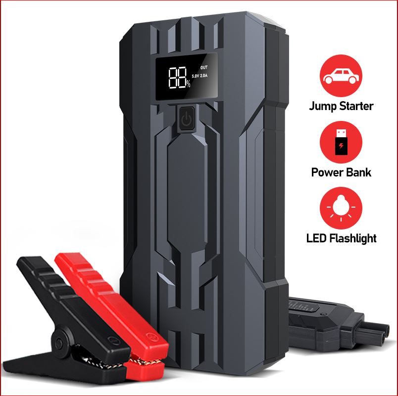 Portable Lithium Ion Jump Starter & Power Bank - 2000A Car Battery Booster, 18000mAh Emergency Charger for Phones, Laptops, Camping, Road Trips & Outdoor Adventures