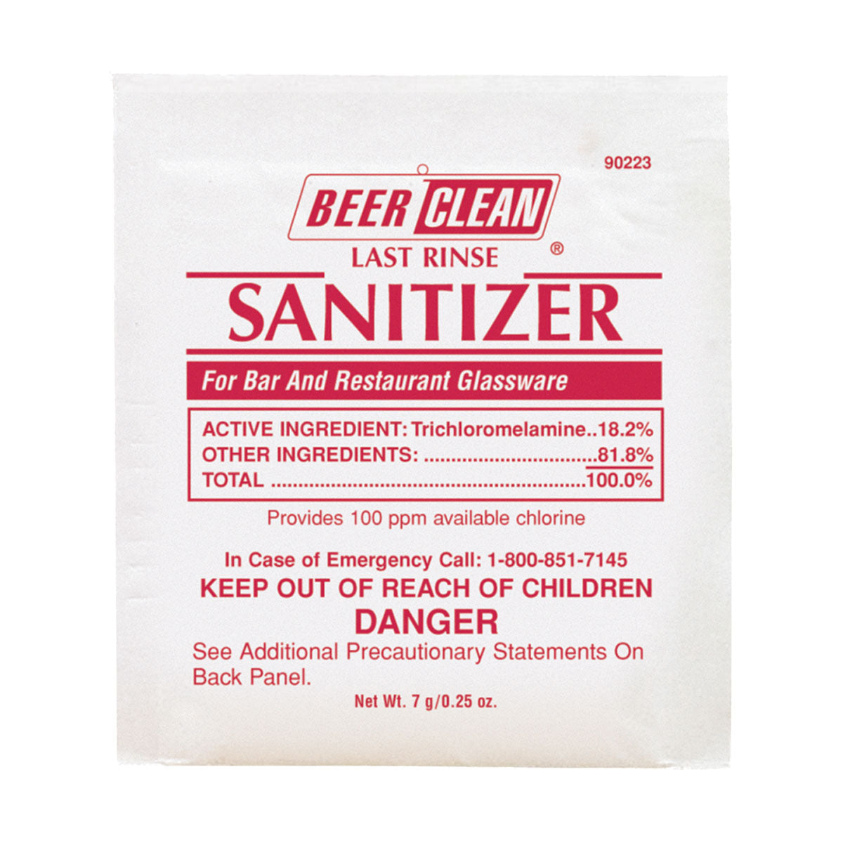 Beer Clean 90223 Sanitizer Rinse - 25 oz Packets (Case of 100) | Professional Brewery & Home Beer Making Sanitizing Solution