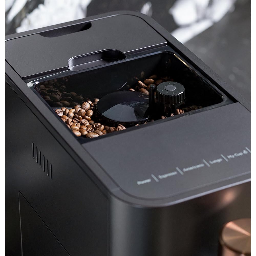 Café Affetto Automatic Espresso Machine with Milk Frother & Built-in Adjustable Coffee Grinder - 1.2L Matte Black (C7CEBBS3RD3) | One-Touch 90-Second Brewing | Perfect for Home Baristas & Office Coffee Stations